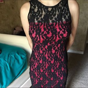 Black and red floral dress